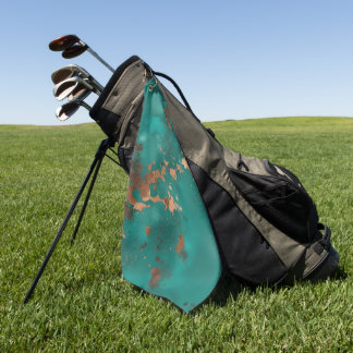 Türkisfarben und Bronze Golfhandtuch