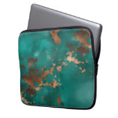 Türkisfarben und Bronze Laptopschutzhülle (Vorderseite Links)