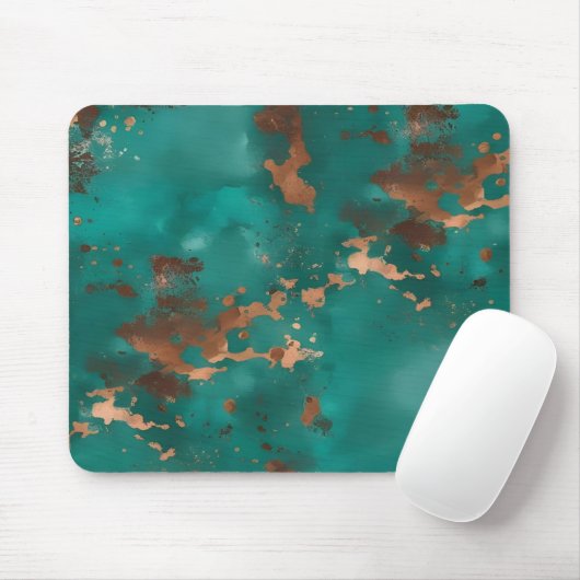Türkisfarben und Bronze Mousepad (Mit Mouse)
