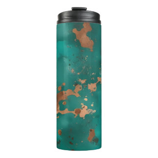 Türkisfarben und Bronze Thermosbecher