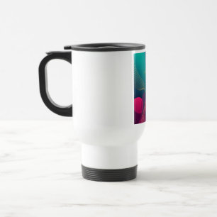 Türkisfarben und Fuchsia Modernes Abstrakt mit gol Reisebecher