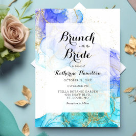 Türkisfarben und Gold Bridal Brunch Einladung