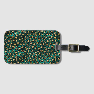 Türkisfarben und Gold Leopard Serie Design 3 Gepäckanhänger