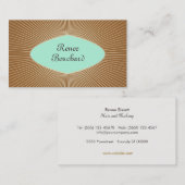 Türkisfarben und Gold Sunburst Retro Mode Boutique Visitenkarte (Vorne/Hinten)