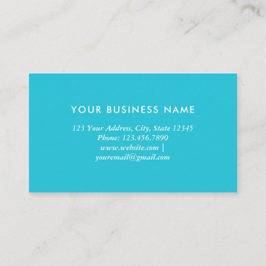 Türkisfarben und Gold Visitenkarte (Rückseite)