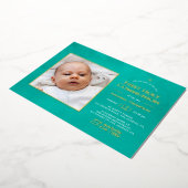 Türkisfarben und goldene geometrische Blumengemein Folieneinladung (Gedreht)