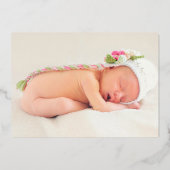 Türkisfarben und goldene geometrische Blumengemein Folieneinladung (Rückseite)