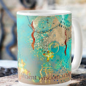 Türkisfarben und goldfarbenes antikes Weisheit Boh Kaffeetasse