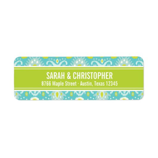 Türkisfarben und grüner Abstrakter Ikat (Vorne)