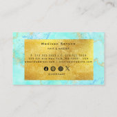 Türkisfarben und Imitate Goldfolie Visitenkarte (Rückseite)