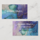 türkisfarben und lila hübsche Aquarellkunst Visitenkarte (Vorne/Hinten)