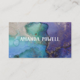 türkisfarben und lila hübsche Aquarellkunst Visitenkarte