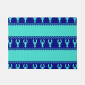 Türkisfarben und Navy Blue Coasters Fußmatte (Vorderseite)