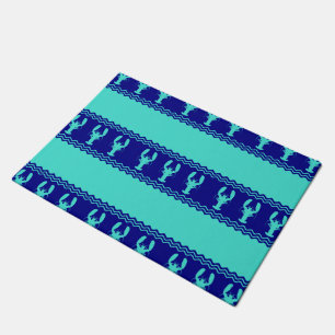 Türkisfarben und Navy Blue Coasters Fußmatte