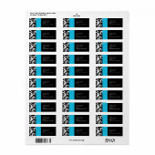 Türkisfarben und schwarze Damasken-Wirbel - Adress (Vorne)