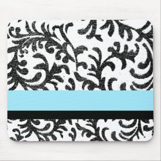 Türkisfarben und schwarzes Muster Mousepad
