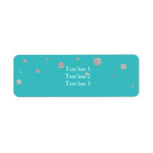 Türkisfarben und Silver Glitzer Card Address Label (Vorne)