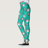 Türkisfarben und Sonnenblumen, Design 11 Leggings (Links)