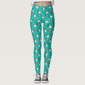 Türkisfarben und Sonnenblumen, Design 11 Leggings (Vorderseite)