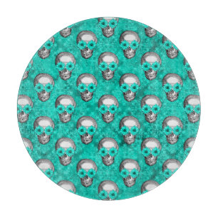 Türkisfarben und Sonnenblumen, Design 11 Schneidebrett