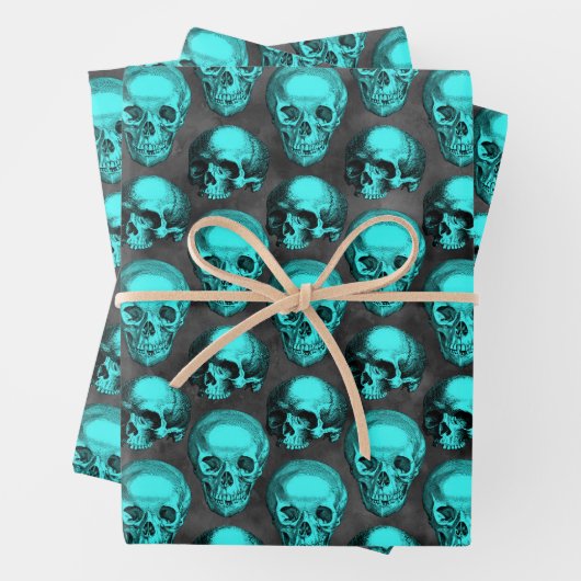 Türkisfarben und Sonnenblumen, Design 1 Geschenkpapier Set (Beispiel)