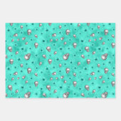 Türkisfarben und Sonnenblumen, Design 2 Geschenkpapier Set (Vorderseite 2)