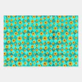 Türkisfarben und Sonnenblumen, Design 2 Geschenkpapier Set (Vorderseite)