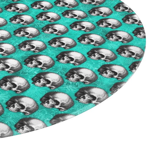 Türkisfarben und Sonnenblumen, Design 8 Schneidebrett (Ecke)