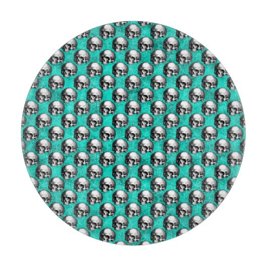 Türkisfarben und Sonnenblumen, Design 8 Schneidebrett (Vorderseite)