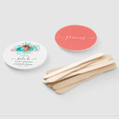 Türkisfarben und tropische Gastgeschenk Hochzeit Fächer (Non-assembled)