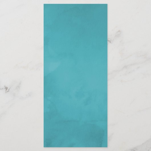 Türkisfarben und tropisches Korallenmenü für Hochz Menükarte (Rückseite)