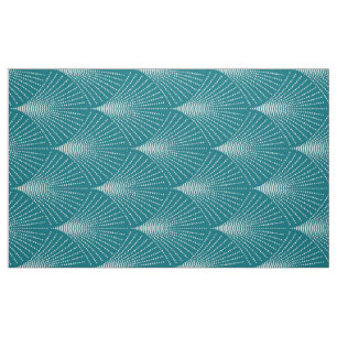 Türkisfarben und Weiß-Deko Geometrisches Muster Stoff