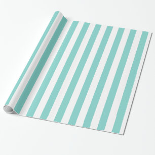 Türkisfarben und Weiß Extra Large Stripe Muster Geschenkpapier