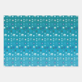 Türkisfarben und weiß, Sterne und Schneeflocken Geschenkpapier Set (Vorderseite 3)