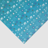 Türkisfarben und weiß, Sterne und Schneeflocken Seidenpapier (Ausschnitt)