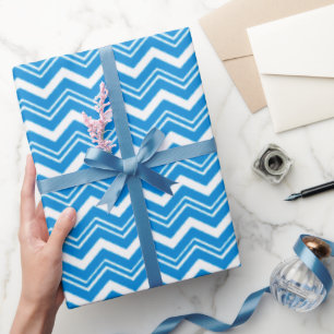 Türkisfarben und weiße Zigzags Geschenkpapier