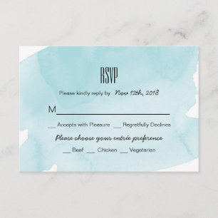 Türkisfarben-Wash-Hochzeitskarte RSVP