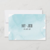 Türkisfarben-Wash-Hochzeitskarte RSVP (Rückseite)