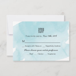 Türkisfarben-Wash-Hochzeitskarte RSVP Karte
