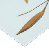 Türkisfarben Weiße Blume Goldene Blätter Elegant Tischdecke (Schrägansicht)