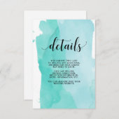 Türkisfarbene Abstrakte Streifen | Angaben zum Hoc Begleitkarte (Vorne/Hinten)