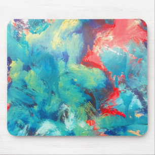 Türkisfarbene Acrylmalerei Die Abstrakte Art Abstr Mousepad