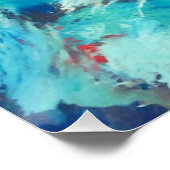 Türkisfarbene Acrylmalerei Die Abstrakte Kunst Poster (Ecke)