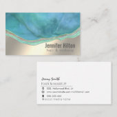 Türkisfarbene Agande-Geode berufliche Goldfolie Visitenkarte (Vorne/Hinten)