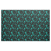 Türkisfarbene Alien Muster mit Sternen und Monden Stoff (Fat Quarter (45,7 x 55,9 cm))