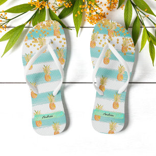 Türkisfarbene Ananas Badesandalen
