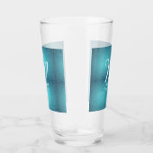 Türkisfarbene aquamarine Aqua-Monogramm Zusatz von Glas (Rechts)