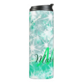 Türkisfarbene aquamarine Aqua-Monogramm Zusatz von Thermosbecher (Nach links gedreht)