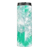 Türkisfarbene aquamarine Aqua-Monogramm Zusatz von Thermosbecher (Rückseite)
