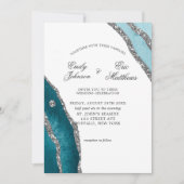 Türkisfarbene Aquamarine Aquarellfeier Einladung (Vorderseite)